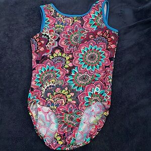 Gymnastics Plum Mandala Flower Leotard